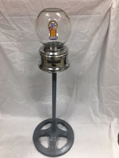 RARE Ford Gum Machine Setup Brass Lockport Tag Mini Globe Stand & Real F50 Key
