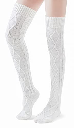 Cable Knit Over the Knee Boot Socks 