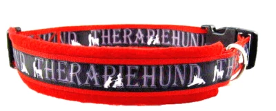 HANDGEFERTIGT, EIGENE HERSTELLUNG Hundehalsband Therapiehund. XL 60 - 75 cm Halsumfang, handgefertigt