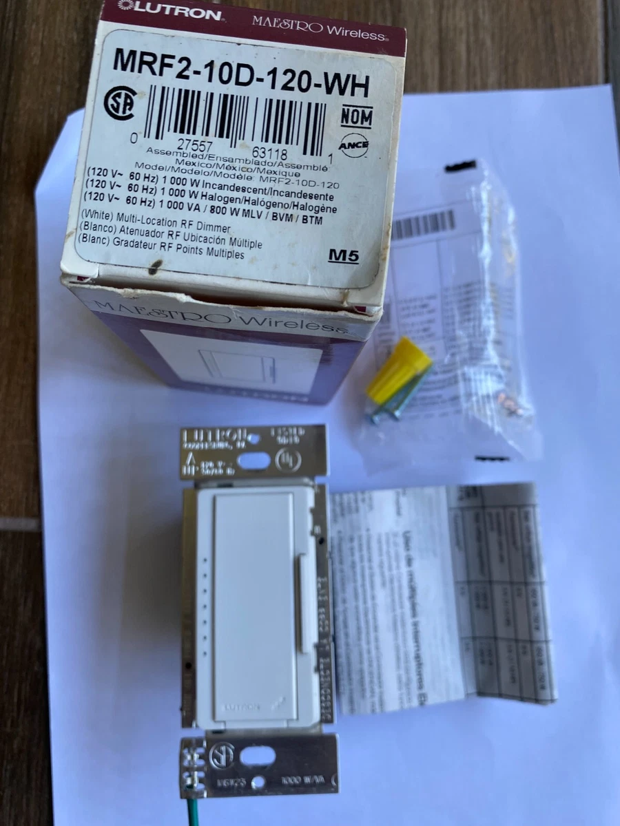 Lutron MRF2 10D 120 WH Maestro RF Wireless Magnetic Low Voltage