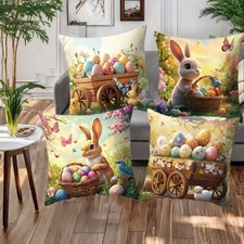 4 Piece Easter Modern Style Colorful Decorative Throw Pillow Cover