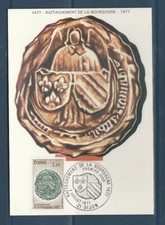 carte  1er jour  rattachement de la Bourgogne  21 Dijon   1977