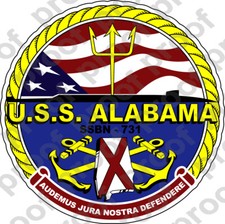 STICKER USN US NAVY SSBN 731 USS Alabama