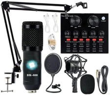 Podcast Equipment Bundle BM-800 Condenser with Voice Changer Recording Studio...