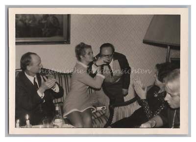 Young Woman and Man Drinking 'Brotherhood' - Vintage Photo