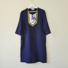 Pure Collection Navy Linen Lace-Up Tunic Dress size 2 n7