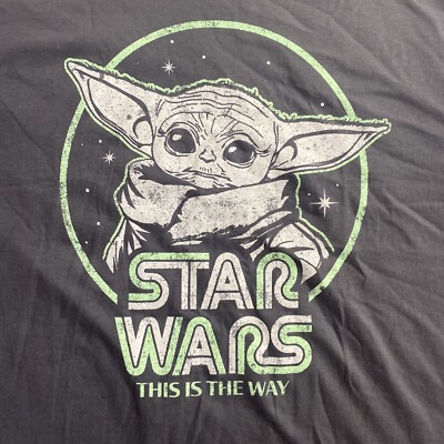 Star Wars T Shirt Grogu This Is The Way Short Sleeve T-Shirt  Gray - NWT 2X XXL