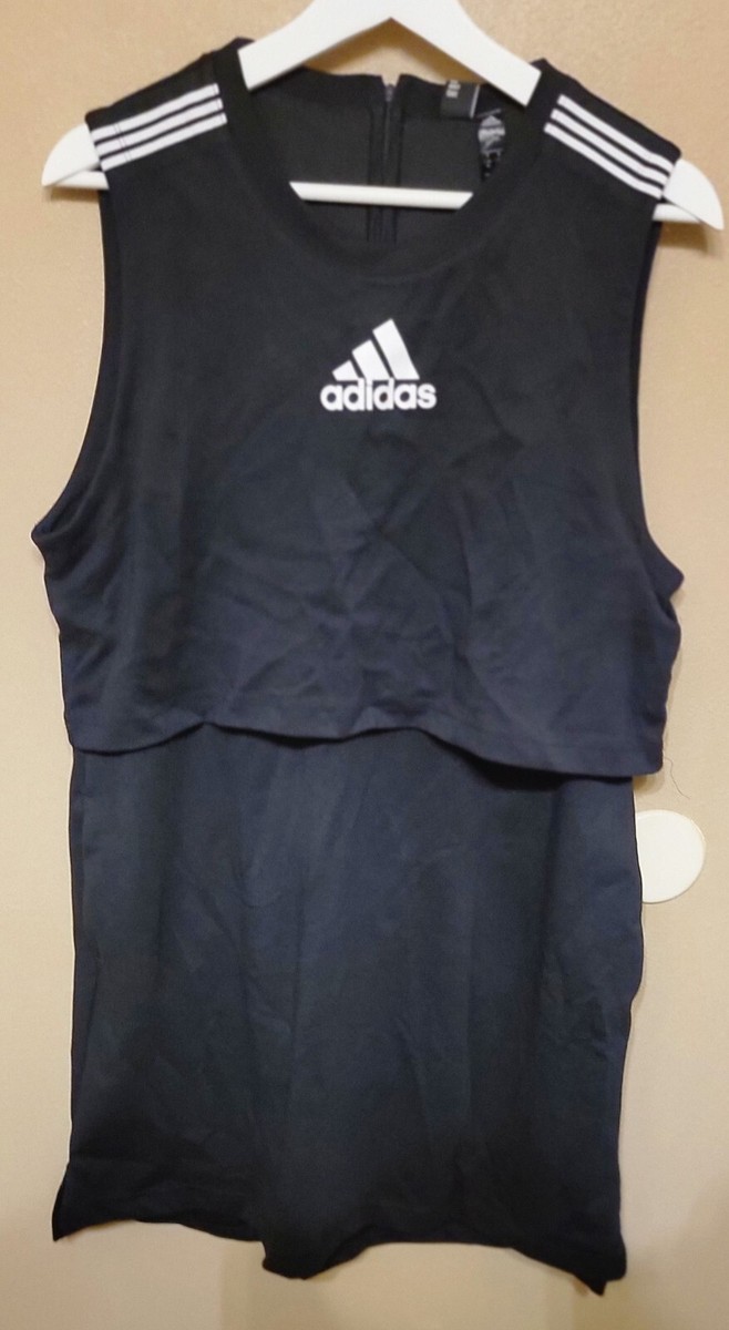 ✨ レア adidas ケミカルウォッシュSWEAT DRESS WMNS) adidas originals Round-neck Short Sleeve Dress Black
