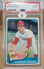 1965 TOPPS #474 COOKIE ROJAS PSA 8 NM-MT Phillies Set BREAK 7776