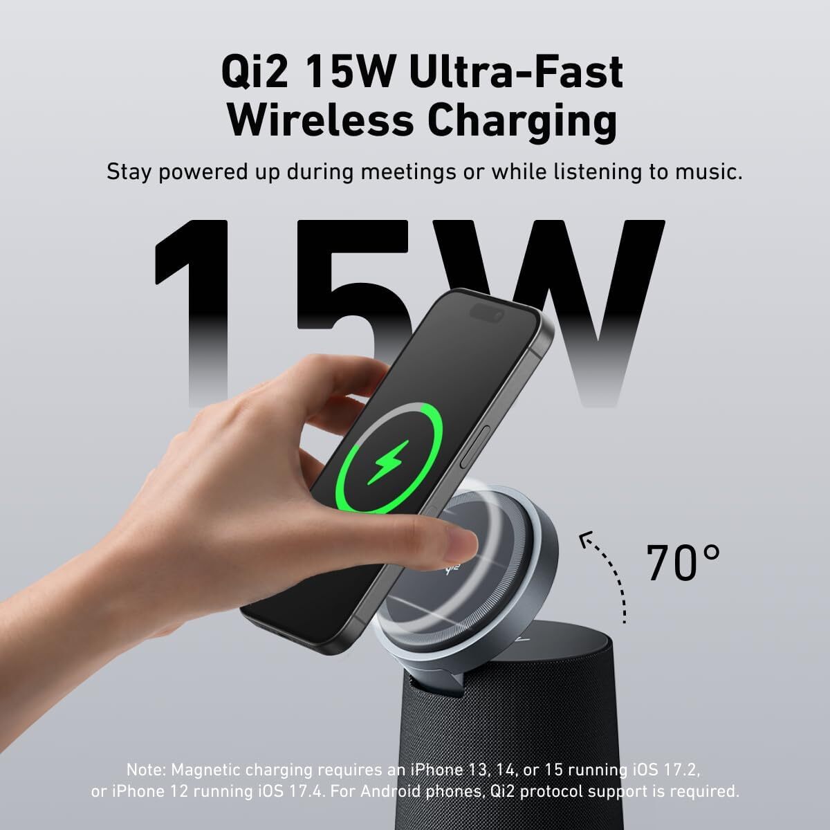 AnkerWork S600 All-in-One Speakerphone 15W Qi2 ChargingStand AI
