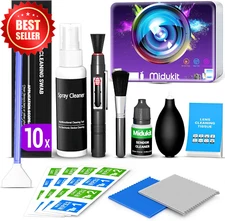 Camera Lens & Sensor Cleaning Kit for Full Frame DSLR – 10 Swabs, Cleaner, Tools