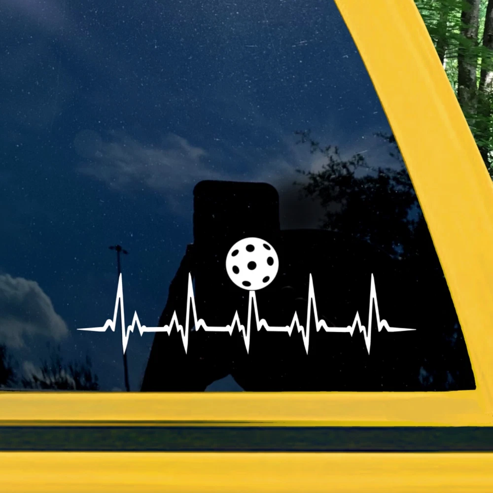 EKG Heartbeat Pickleball Decal Sticker - Perfect Gift for Players