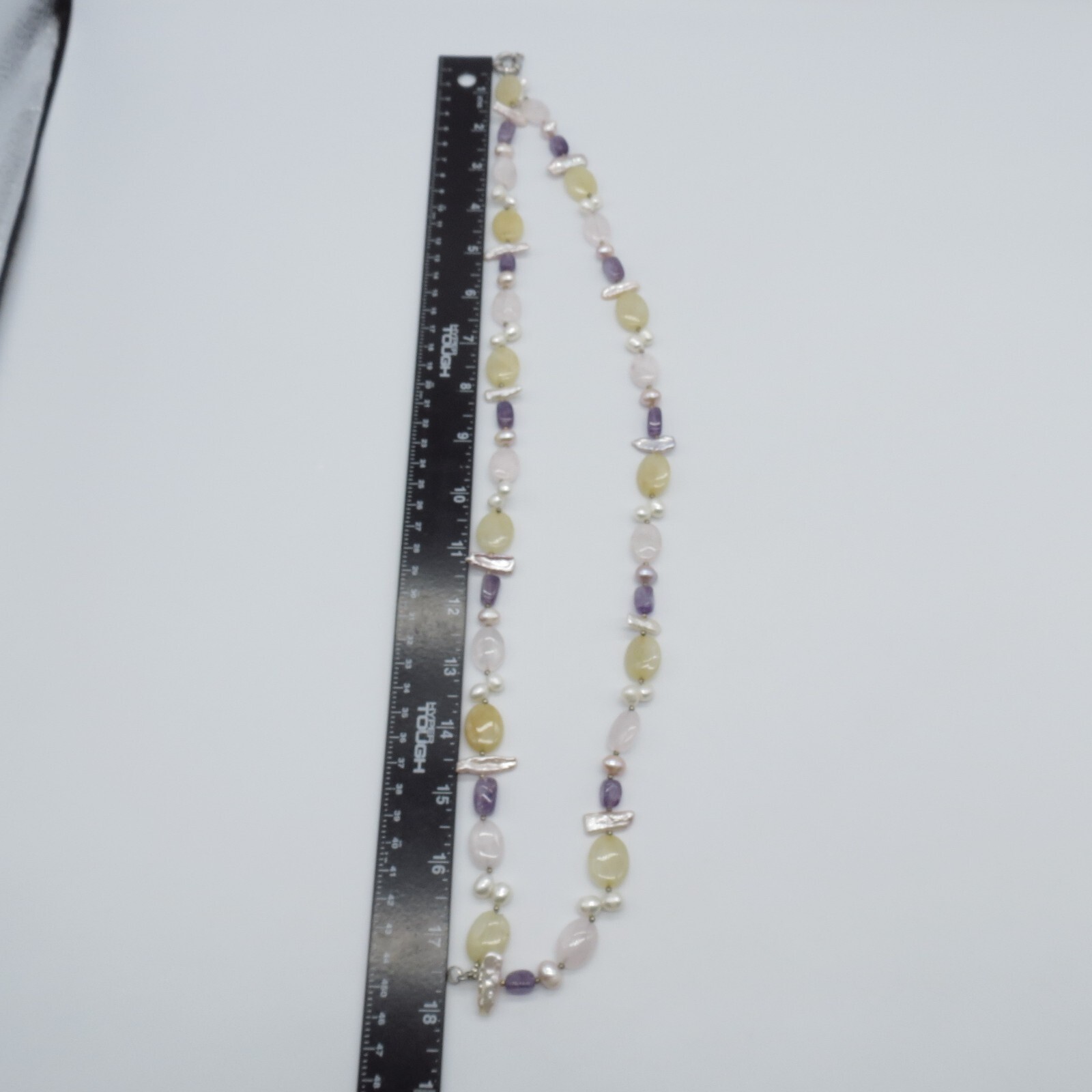 Assorted Gemstone Statement Necklace Amethyst, Ro… - image 3