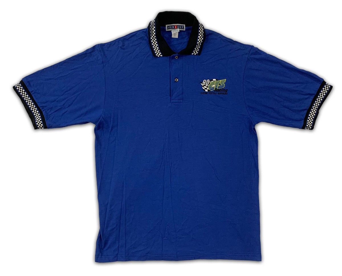 Jerzees Vintage Knit Polo Shirt Racing Checker Industrial Jerzees Vintage Knit Polo Shirt Racing Checker Industrial