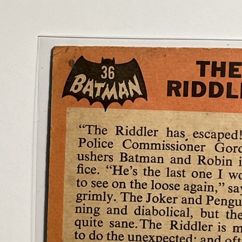 Topps Batman 1966 Trading Card #36 The Riddler Black Bat - Picture 7 of 10