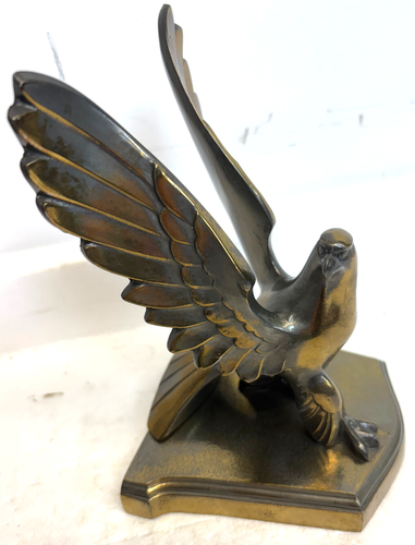 Vintage Antique 1930's Art Deco FrankArt USA Brass Eagles Book Ends - Picture 3 of 4