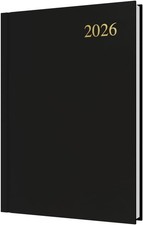 Collins 2026 A5 Day-to-Page Planner – 12 Month Diary, Hardback Black Calendar