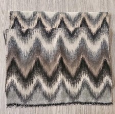 Cashmink Scarf Gray Tan Aztec Made in Germany 76 Inches Long 17.5 Inches Wide