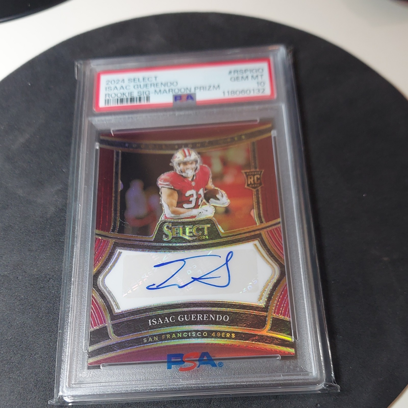 Isaac Guerendo Panini Select Rookie Signatures #RSPIGO Maroon Prizm