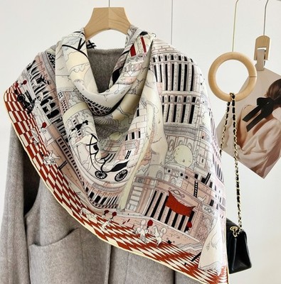 2 Face Large Wrap 70% Cashmere 30% Silk Scarf Women Square Shawl 53''