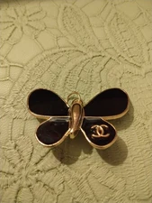 Chanel Butterfly Zipper Pull Charm-Black
