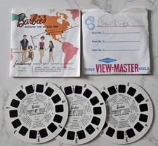 1965 Barbie Around The World Trip View Master Slide 3 Reel Set w/ Book Mattel