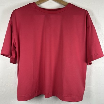 Tuckernuck Tnuck Sport Womens M Cropped Performance Shirt Boyfriend Tee Pink