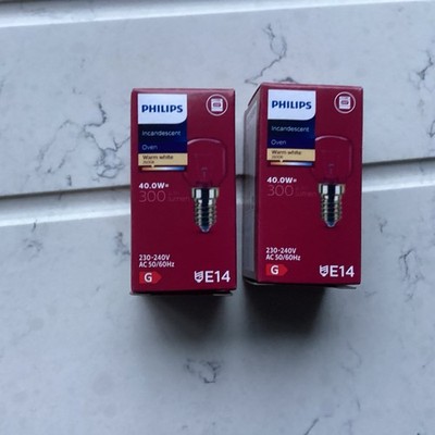 Backofenlampe Leuchtmittel 40W E14 SES 2er Pack Philips Bosch Neff Hotpoint Herd kompatibel