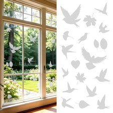 6 Sheets Anti-Collision Window Stickers Decals - Bird  Leaf Patterns, Preven...