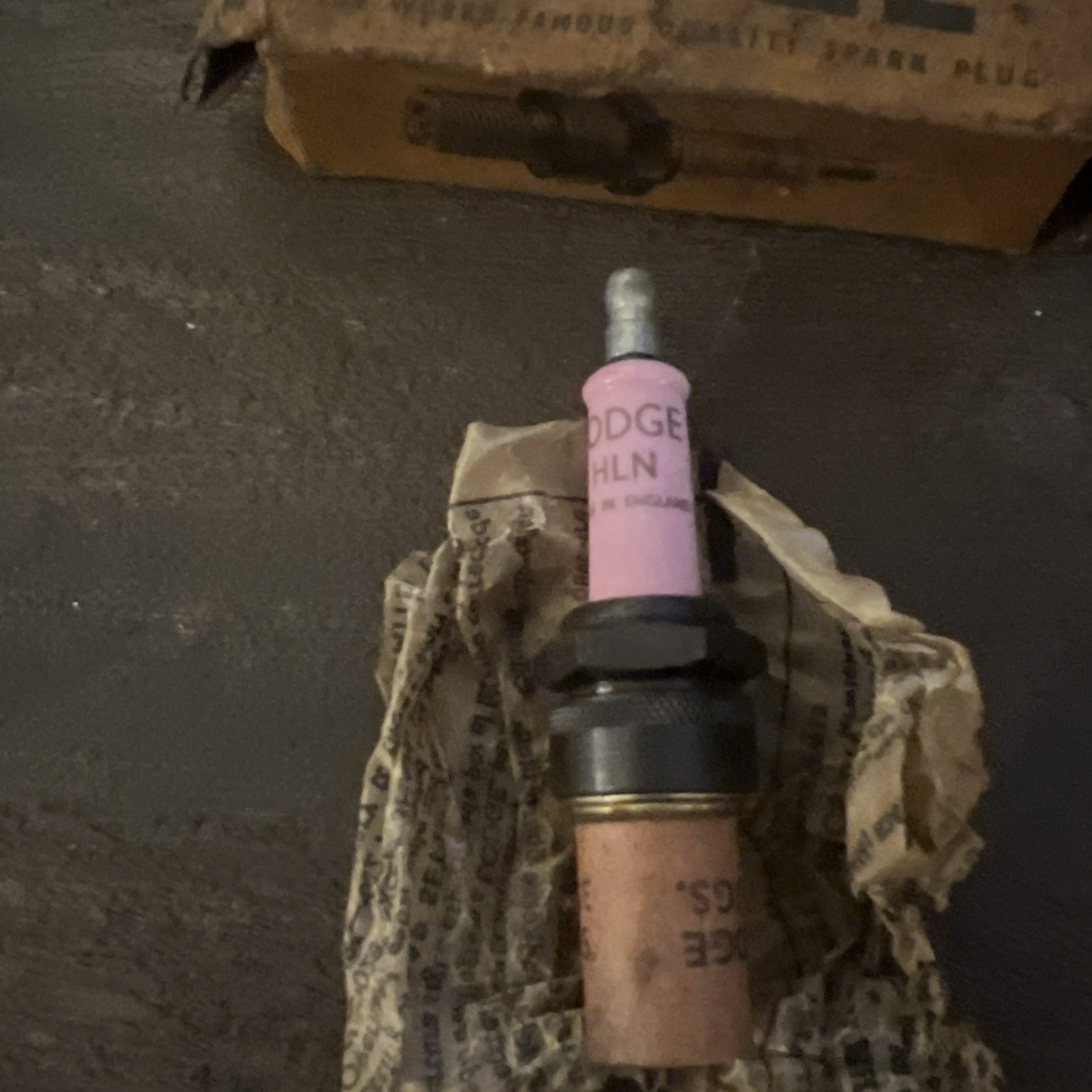 Lodge HLN spark plug 14mm long reach. Vintage classic cars motorcycles