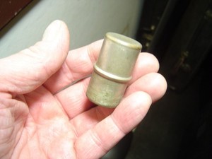 VINTAGE SILVER PLATE  ALTO SAXOPHONE BODY END PLUG  -  .096 INCH  DIAMETER