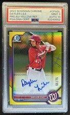 2022 Bowman Chrome Daylen Lile Prospect Auto Yellow Refractor #/75 PSA 9 10