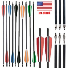 20 Inch Crossbow Bolts Carbon Crossbow Arrows OD 8.8 mm Hunting Practice 12PCS