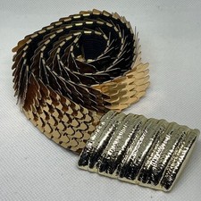 VTG Women  s Gold Tone Fish Scale Elastic Stretch Belt
