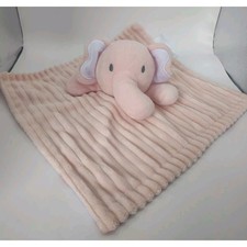 Pink Elephant Plush Lovey Security Blanket Modern Baby Cuddle Toy Pink Soft