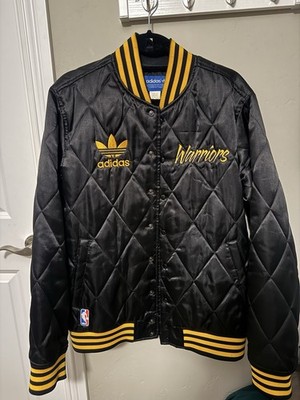 Barely Worn - adidas Golden State Warriors NBA Quilted Snap Jacket Men s Medium