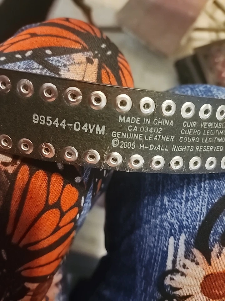 Шикарный 46 дюймов мужской черный кожаный ремень с пряжкой ремня Harley Davidson изящный - Изображение 4 из 4