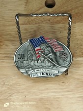 American Fire Fighter 2003 Belt Buckle USA Flag Siskiyou Pewter Ltd 3145/5000