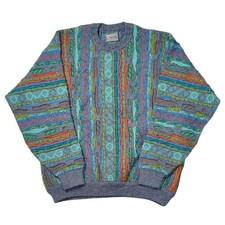 90s Vintage COOGI 3D Knit Multicolor Sweater Australia Made F/S
