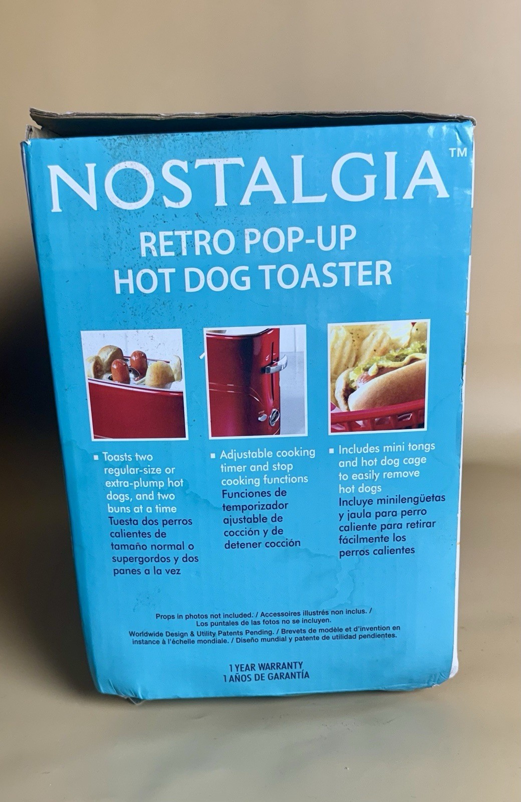 Nostalgia Retro Pop-Up Hot Dog Toaster Red 