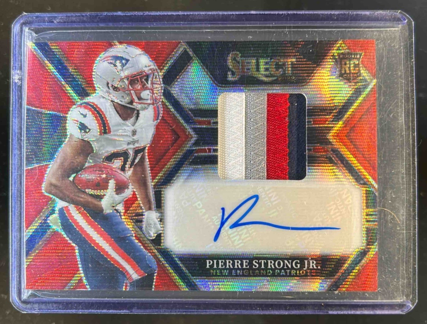 Pierre Strong Panini Select Rookie Signature Memorabilia #RSMPS Red Wave Prizm