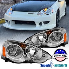 Fits 2002-2004 Acura 02-04 Rsx Diamond Headlights Head Lamps Pair Replacement