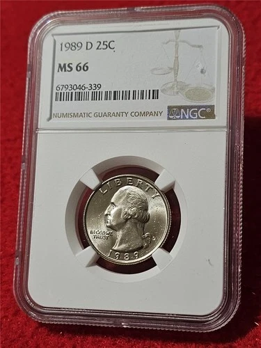 1989-D WASHINGTON QUARTER   NGC MS 66  UNCIRCULATED                     #T1409