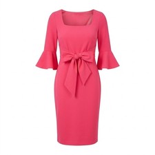 New ADRIANNA PAPELL Plus Size 16W Front Tie Bell Sleeve Dress Camellia $169
