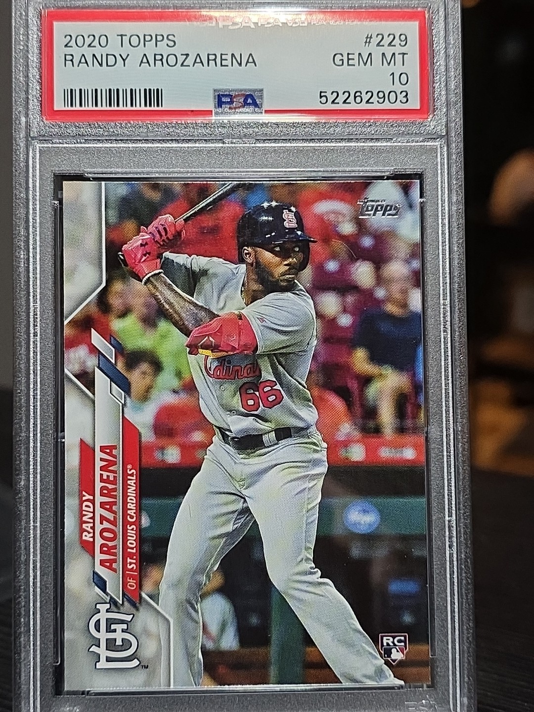 2020 Topps Randy Arozarena Rookie #229 PSA 10 Gem MT St. Louis Cardinals Rays