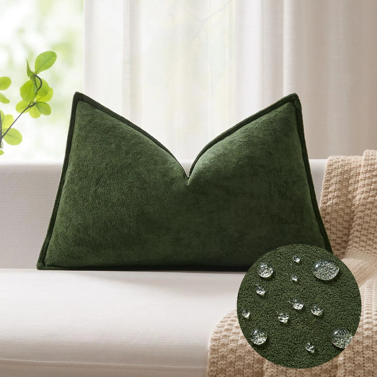 Kevin Textile Spring 14x22 Inch Lumbar Pillow Cover 1 Pack Soft Boucle Textur...