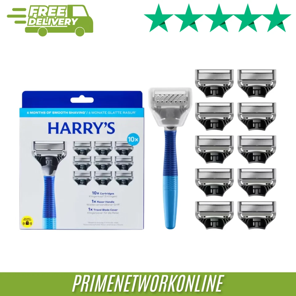Harry's Razor and 10 Blades Indigo Set 100% ORIGINAL ⭐⭐⭐⭐⭐