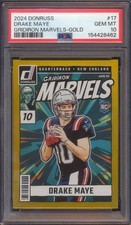 2024 PANINI DONRUSS DRAKE MAYE #17 GRIDIRON MARVELS GOLD ROOKIE 10/10 PSA 10!