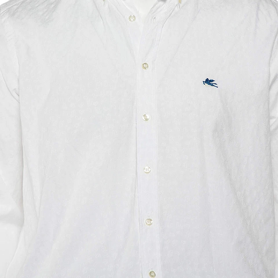Camisa Etro branca estampa paisley algodão botão frontal G - Imagem 4 de 4