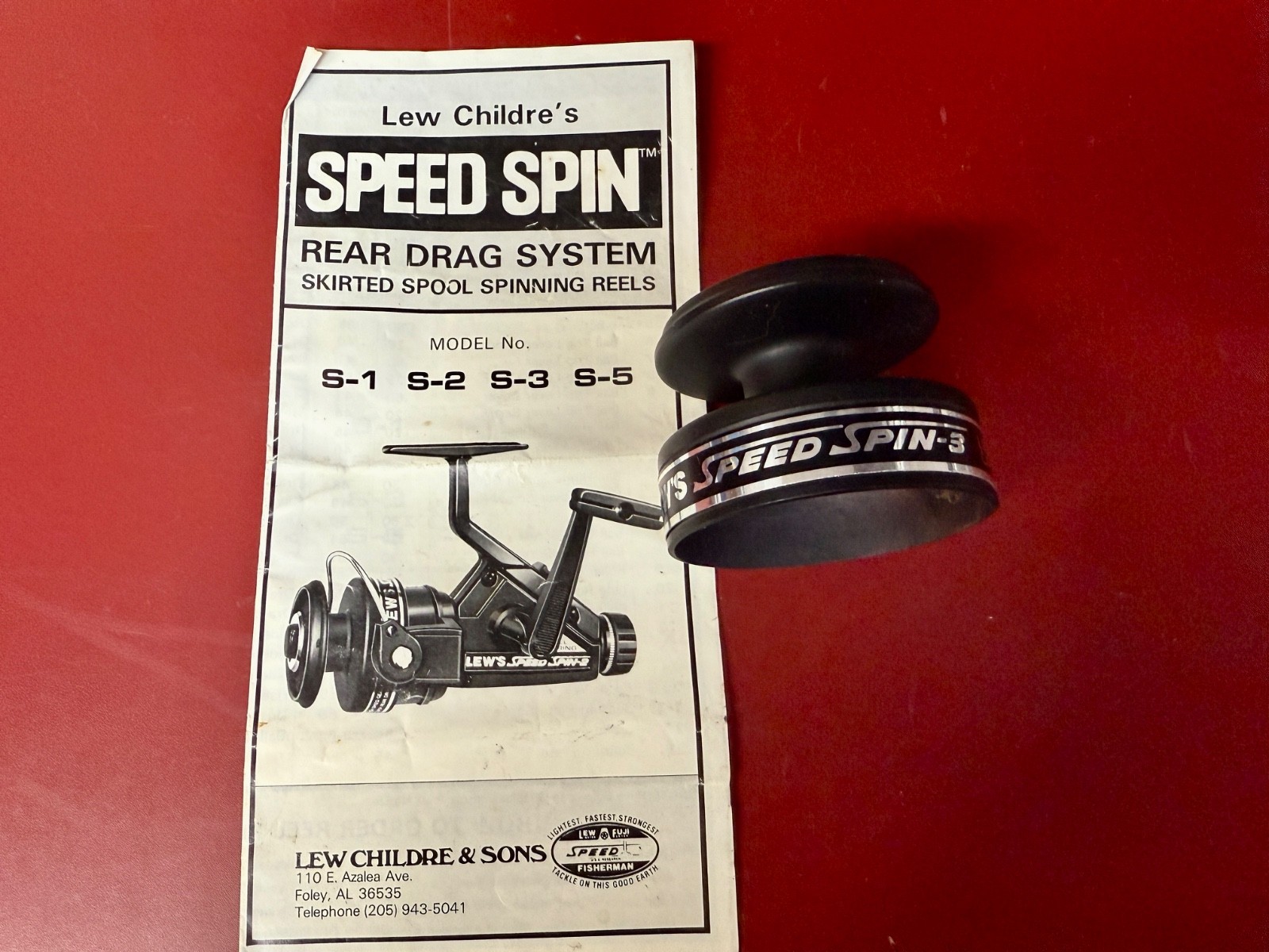 Lew's Speed Spin 3 Spinning Reel Spool and manual